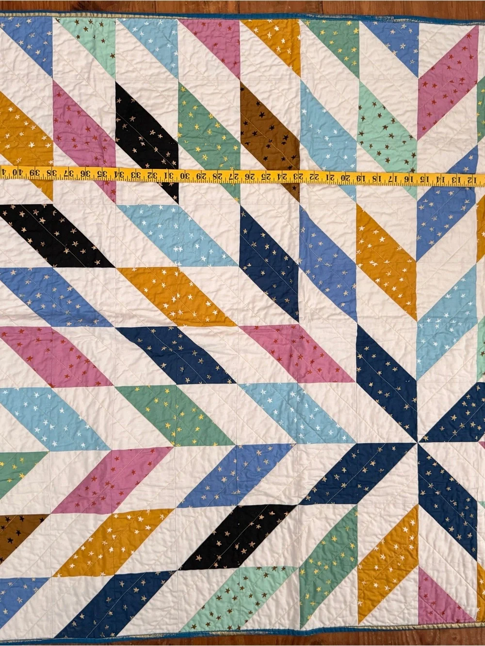 New Handmade Modern Baby Quilt - Ruby Star Society & Kona Cotton